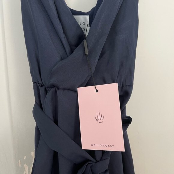 Hello Molly Navy Midi Wrap Dress - Picture 3 of 4